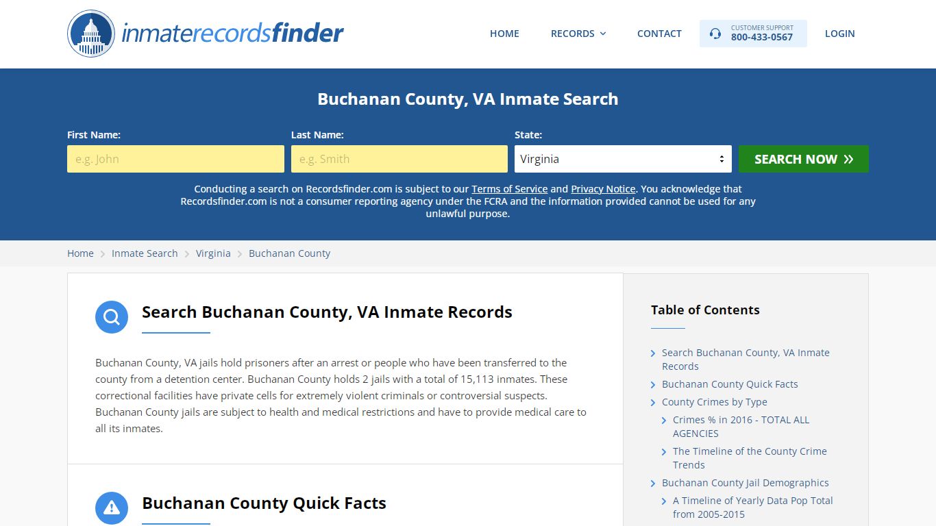 Buchanan County, VA Inmate Lookup & Jail Records Online