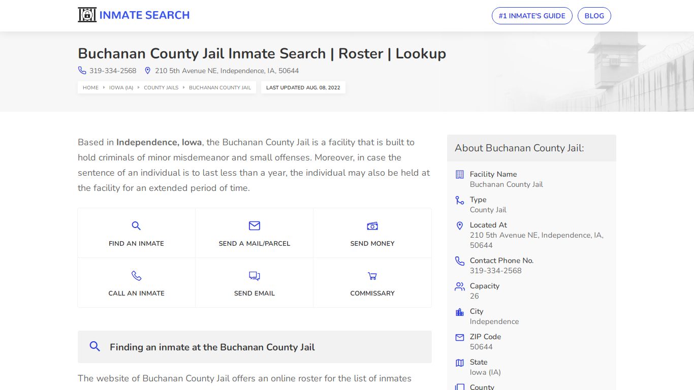 Buchanan County Jail Inmate Search | Roster | Lookup